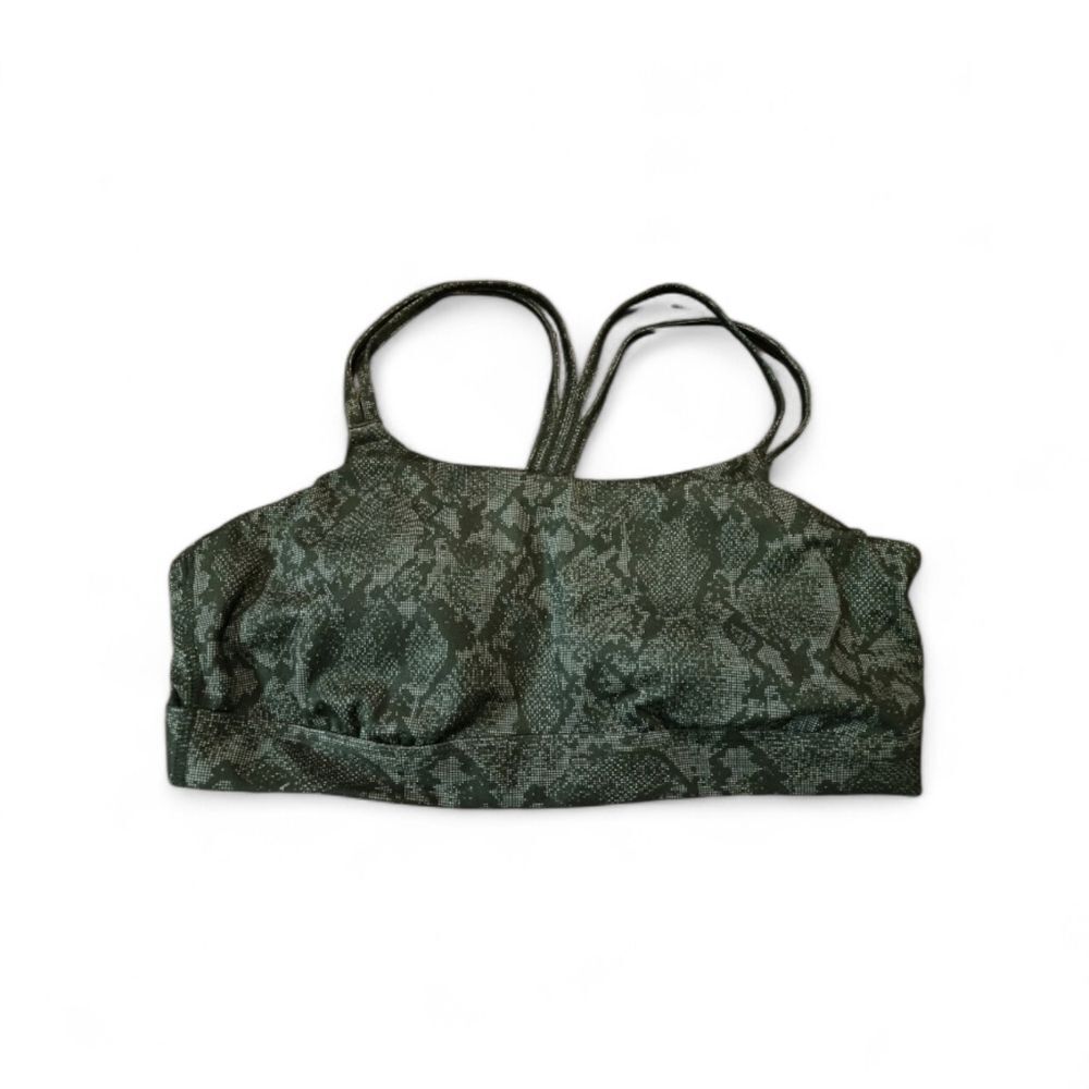 All in Motion black snakeskin print light support Strappy bra size Medium